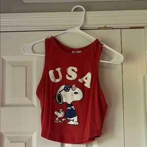 Peanuts Red Snoopy USA Tank Top